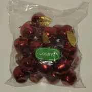 24 Pcs Red Apple Christmas Ornaments Mini Tree Baubles Pendant Gold Leaves