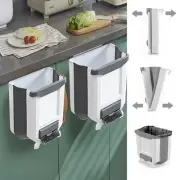 2 Pack Kitchen Trash Can, Foldable Waste Bin for Kitchen, Collapsible Hang Sm...