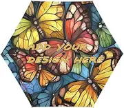 [miaozhen] custom UV 50+ umbrella automatic Stained Glass Butterfly for heavy rain wind windproof sun-proof waterproof customizable for rain heavy duty auto open paraguas