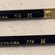 2 Vintage Drawing Pencils Templar Reliance Pencil Co. 778 H Unsharpened
