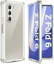 for Z Fold 6 Case, Clear Shockproof Compatible with Samsung Galaxy Zfold6 Phone Cover, Slim Thin Protective Cases for Fold6 5G Phone-Transparent