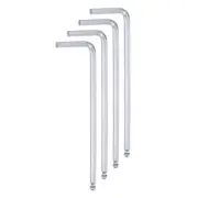 4pcs Ball End Hex Key Wrench 4mm L-Shape Long Arm Metric Wrenches, Silver