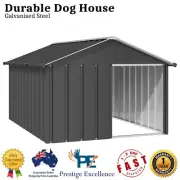 Outdoor Large Steel Pet Dog Puppy Animal Kennel Shelter House Home Bed Shed NEW