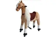 Light Brown with White Long Hair Ride-On Horse Animal Toy for Kids - Large