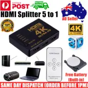 Ultra HD 4K HDMI Splitter Switch Hub Adapter HDTV 5 Port IN 1 OUT Remote Control