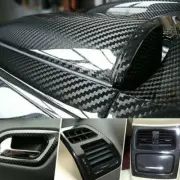 Car Stickers Carbon Fiber Vinyl 12"x60" 5D Ultra Shiny Gloss Glossy Wrap Black (for: Peugeot)