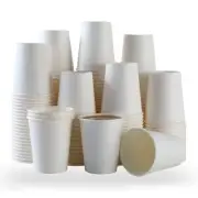 8 Oz Disposable Hot Coffee Cups - Bulk Paper Cups for Parties and Events