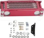 Zohisin Motorcycle Oil Cooler Red Aluminium Alloy Radiator Cooling System For 100 250 OffRoad Vehicle Monkey Cars ATVs Four Wheeled Motorcycles With 80ml Capacity And 85x200x45mm