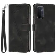 Folding Stand Wallet Mobile Case For Oppo A74 5g/a93 5g/a54 5g, Imprint Leather Cover With Strap