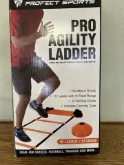 Pro Agility Ladder and 15 Foot Agility Ladder with 12 Speed Cones Bright Orange