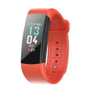 0.96'' IPS Color Screen IP67 Waterproof Smart Watch Heart Rate Blood Oxygen Monitor Fitness Exercise Sports Bracelet RED COLOR