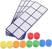 COHEALI Early Math Learning 4 Ten Frames 48 Counters Disks Kindergarten Learning Materials Math Manipulatives Set