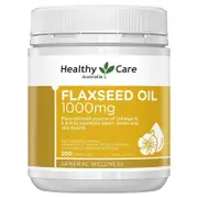 Healthy Care Flaxseed Oil 1000mg Omega 3-6-9, 200 Capsules