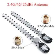 4G/2.4G WiFi Antenna 25dBi RP-SMA/SMA Male Yagi Antenna for Booster Amplifier