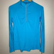 Tangerine Bright Blue Quarter Zip Pullover Medium
