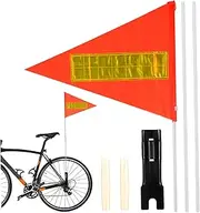 TOYANDONA 1Set Bike Safety Flag with Pole High Visibility Reflective Outdoor Bicycle Flag for Enhanced Safety Durable Material for Bikes Scooters and More
