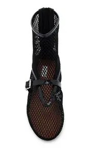 [ALAÏA] High Ballerinas Mesh Leather Flats