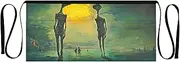 [Joitme] Ethereal Figures Moonlight Green Apron Cooking, Short Apron with Pockets, Work Apron with Pockets, Ethereal Figures Moonlight Green