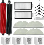 Replacements Compatible for Roborock Q5 Pro+/Q8 Max+ (Plus) Vacuum Cleaner Replacement Parts Set,2 Main Brush,2 Filters, 4 Side Brushes, 4 Mop Cloth, 4 Dust Bags,1 Cleaning Tool