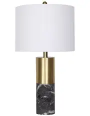 [Sarantino] Metal and Marble Table Lamp in Black