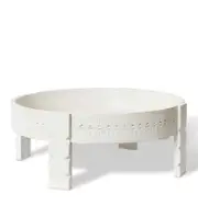 E Style Yesha 76cm Wood Coffee Table Round Home Room Furniture Decor White