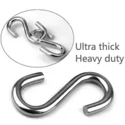 Stainless Steel Small S Hooks 2-8mm Hanging Clothes Kitchen Garage Butcher Tool