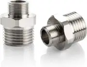 1/2 to 3/8 Reducer Faucet Adapter - Compression Brass Pipe Fitting, Nickel