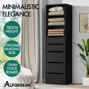 ALFORDSON Wardrobe Clothes Closet Storage Cabinet 5 Drawers Black