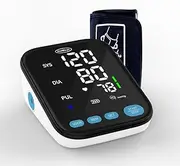 Automatic Blood Pressure Monitor – Accurate Digital BP Machine with Large Cuff, LCD Display, 120 Reading Memory, Heart Rate Monitor, Portable for Home & Travel Use