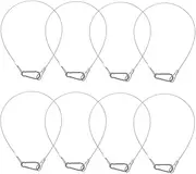 Amosfun 8pcs Stainless Steel Safety Cable Lock Buckle Heavy Duty Cable Rope Flexible for Luggage Lock Stage Light Plant with Carabiner