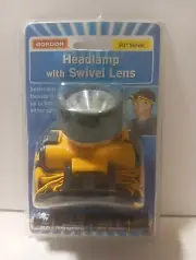 Gordan Headlamp 90 Degree Swivel Lens AA Batteries Head Light Strap Yellow.