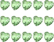 sourcing map 15 Pcs 3D Heart Light Green Nail Rhinestones K9 Glass Crystal Rhinestones Pointed Back Crooked Heart Gems for Nail Charm Art DIY Decoration Craft 8x8mm