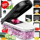 Vegetable Chopper & Slicer – 6 Inserts,Onion Cutter with Container,Gray FSCH0051