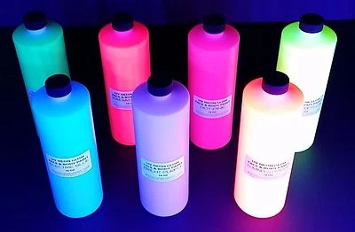 UV BLACK LIGHT BODY PAINT NEON FLUORESCENT GLOW AIRBRUSH GLO NEON PAINT 8OZ 7SET