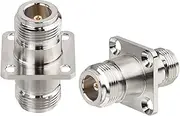 XRDS -RF 2pcs N Female to Female Connector 4 Hole Flange Panel Mount Adapter N Coax Jack Connector