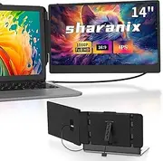 sharanix 14" Laptop Screen Extender, FHD 1080P IPS Dual Screen Laptop Monitor Extender, Portable Monitor for Laptops 13-17.3" Compatible with Win/Mac/Android/Switch