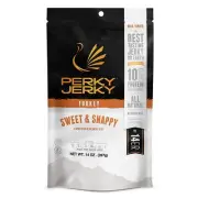 Perky Jerky Sweet and Snappy Turkey Jerky 14oz - Low Sodium - 10g Protein per...