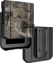 Case with Clip for Galaxy Z Flip 5 5G, Nakedcellphone Special Ops Tactical Rugged Cover and Ratchet Belt Hip Holster for Samsung Z Flip5 Phone (SM-F731U) - Outdoor Camo Tree Leaf Real Woods