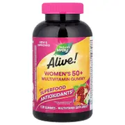 Nature's Way, Alive! Women's 50+ Gummy Multivitamins, Mixed Berry, 130 Gummies