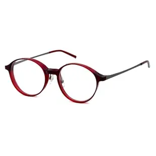 【SUNS】光學眼鏡 時尚質感酒紅色圓框 IP電鍍 板料鏡腳鏡框 15362高品質光學鏡框