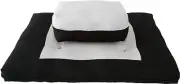 Zafu Zabuton Set, Relaxing Yoga Meditation Cotton Cushions, Mats Black/White