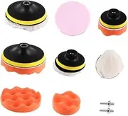 TIDTALEO 16 Pcs Sponge Buffing Pads Kit for Car Polishing Efficient Polishing and Waxing Adhesive Backing for Easy Pad Changes for Auto Detailing and Scratch Removal