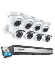 Full 1080p 16 Channel Home Security Camera System with AI Human Vehicle Detec...