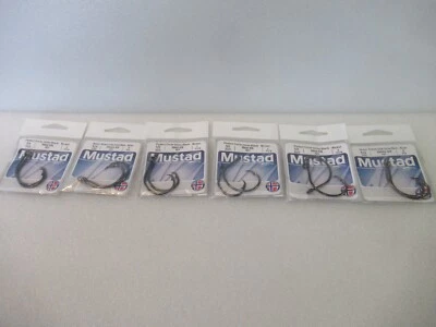 6 PKS X 2 = 12 MUSTAD 39944-BN (39944BLN) TOURNAMENT CIRCLE HOOK SIZE 9/0