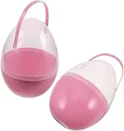 WEKAMOS Easter Egg Boxes 2pcs Fillable Plastic Eggs Decorative Easter Containers DIY for Kids
