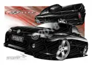 HOLDEN VY SS UTE PHANTOM BLACK A3 FRAMED PRINT (HC31)
