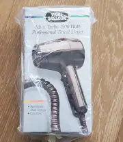 VIDAL SASSOON Mini Turbo 1500 Watt Professional Travel Dryer VINTAGE New Sealed