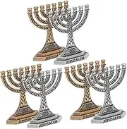 ADOCARN Hanukkah Essential 7 Branch Candlestick Holder Jewish Religious Culture Retro Style Home Decor