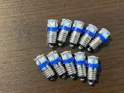 10 New Cool Blue Screw Base LED Lamp Light Bulbs 6v 6.3v 8v replace #40 #46 E10
