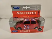 Welly Red Mini Cooper Die-Cast NEX Models Pull Back Car London British 1:36